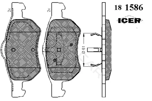 Тормозные колодки ICER 181586