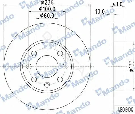 Тормозные диски MANDO MBC030002