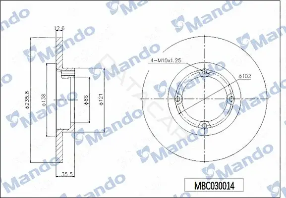 Тормозные диски MANDO MBC030014