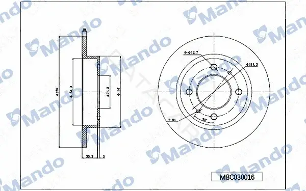 Тормозные диски MANDO MBC030016