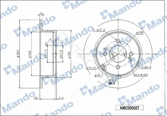Тормозные диски MANDO MBC030027