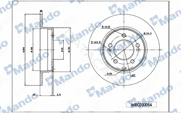 Тормозные диски MANDO MBC030054