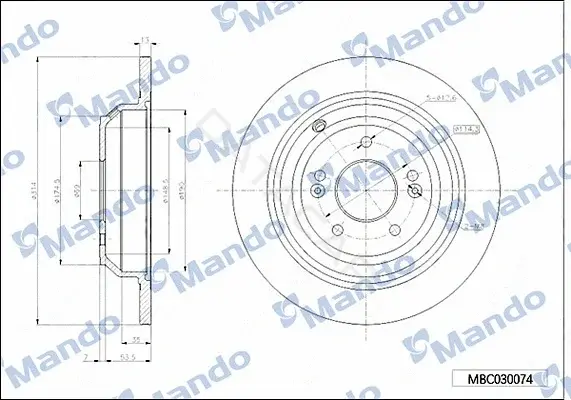 Тормозные диски MANDO MBC030074
