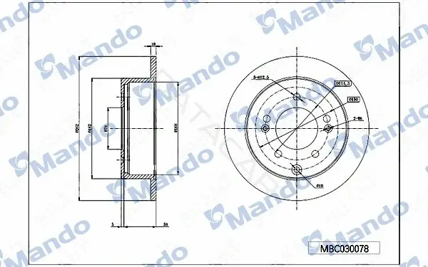 Тормозные диски MANDO MBC030078
