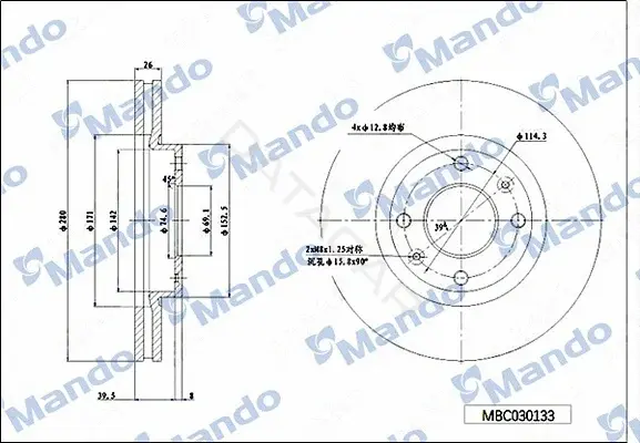 Тормозные диски MANDO MBC030133