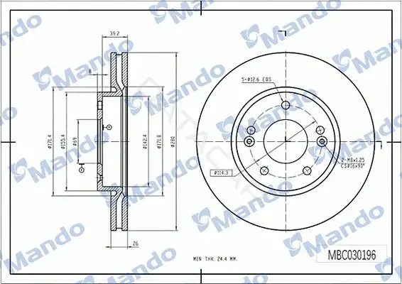Тормозные диски MANDO MBC030196