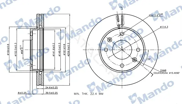 Тормозные диски MANDO MBC030261