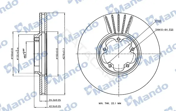 Тормозные диски MANDO MBC035018