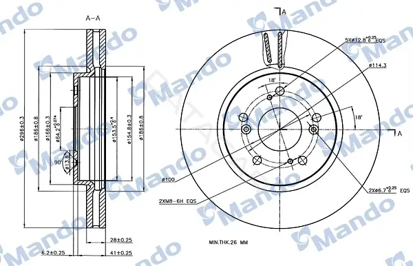 Тормозные диски MANDO MBC035056