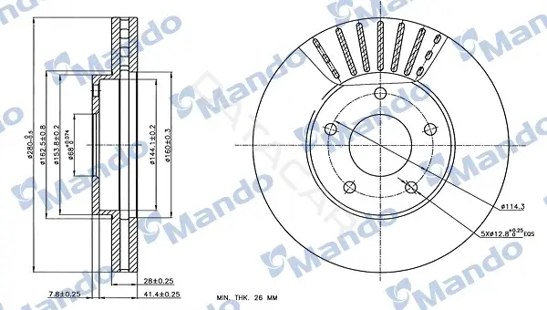 Тормозные диски MANDO MBC035156