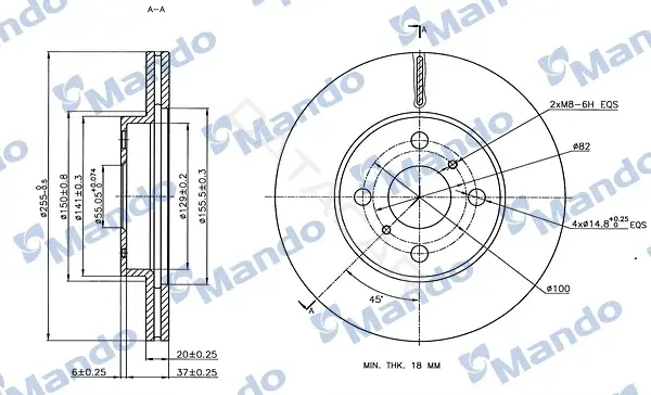 Тормозные диски MANDO MBC035295