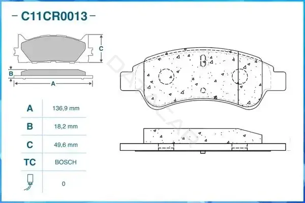 Тормозные колодки CWORKS C11CR0013