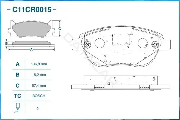 Тормозные колодки CWORKS C11CR0015