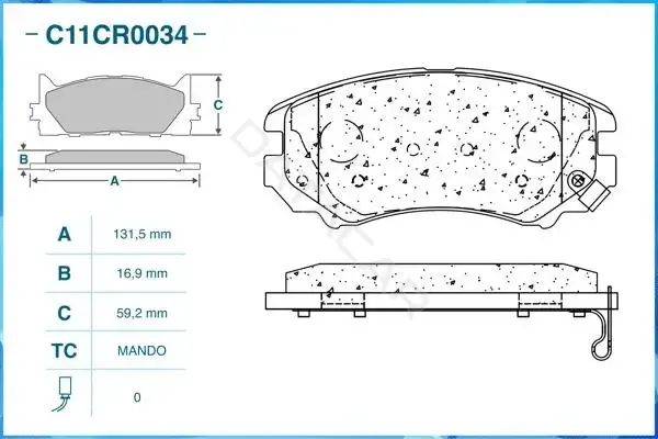 Тормозные колодки CWORKS C11CR0034