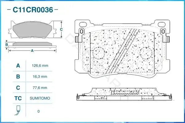 Тормозные колодки CWORKS C11CR0036