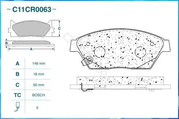 Тормозные колодки CWORKS C11CR0063