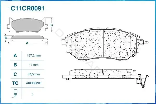 Тормозные колодки CWORKS C11CR0091