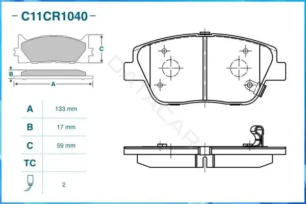 Тормозные колодки CWORKS C11CR1040