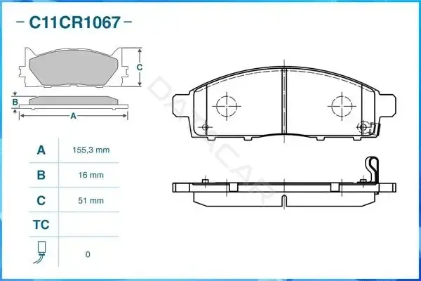 Тормозные колодки CWORKS C11CR1067