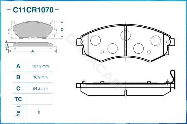 Тормозные колодки CWORKS C11CR1070