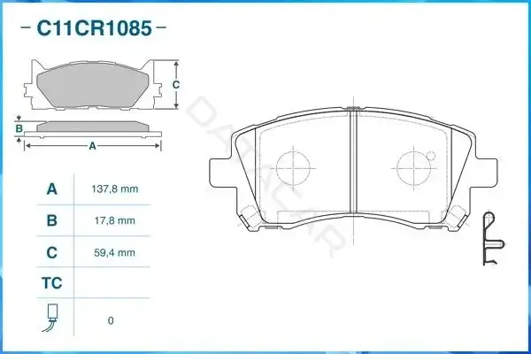 Тормозные колодки CWORKS C11CR1085