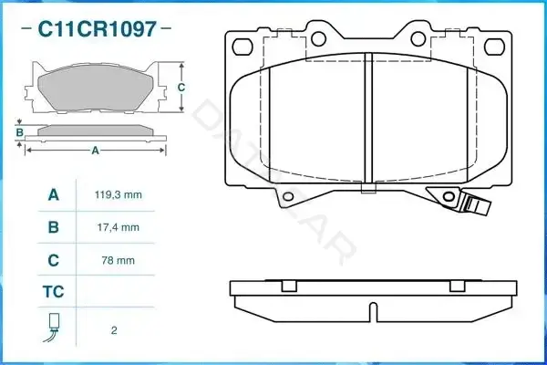 Тормозные колодки CWORKS C11CR1097