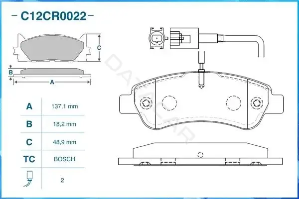 Тормозные колодки CWORKS C12CR0022