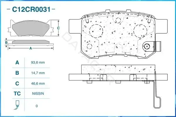 Тормозные колодки CWORKS C12CR0031
