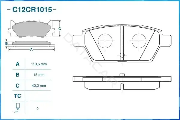 Тормозные колодки CWORKS C12CR1015