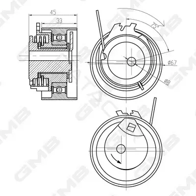 Натяжной ролик ГРМ GMB GTB0370