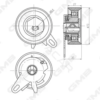 Натяжной ролик ГРМ GMB GTB0460