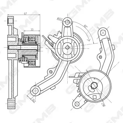 Натяжной ролик ГРМ GMB GTB0650