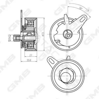 Натяжной ролик ГРМ GMB GTB0700