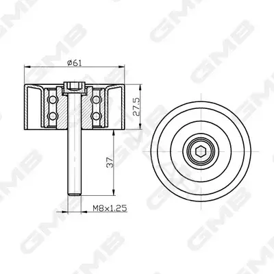 Натяжной ролик ГРМ GMB GTC0220