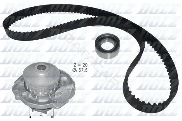 Комплект ГРМ с помпой DOLZ KD129