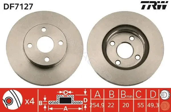 Тормозные диски TRW DF7127