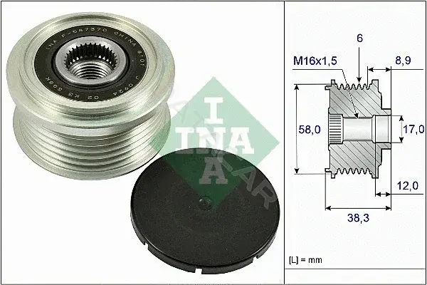 Шкив генератора INA 535026610