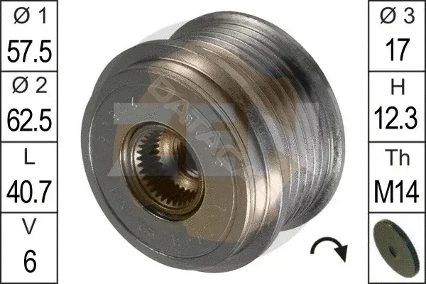 Шкив генератора ERA ZN5428