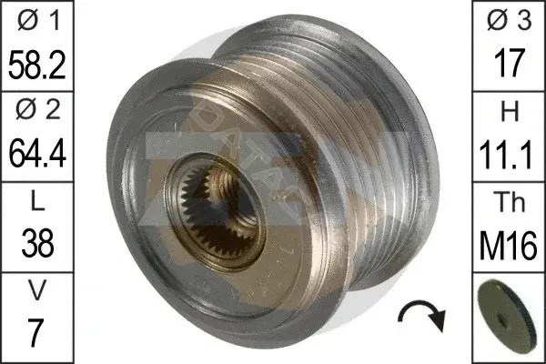 Шкив генератора ERA ZN5452