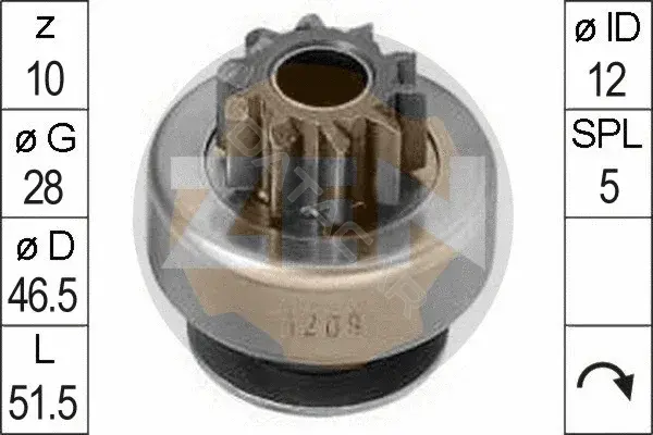 Бендикс стартера ERA ZN1209