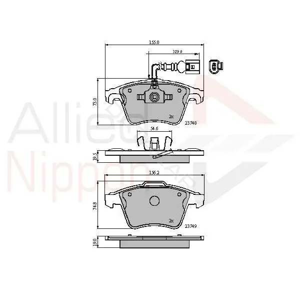 Тормозные колодки ALLIED NIPPON ADB11311