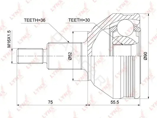 Шрус LYNXAUTO CO-3909