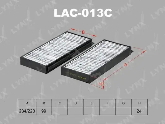 Фильтр салонный LYNXAUTO LAC-013C