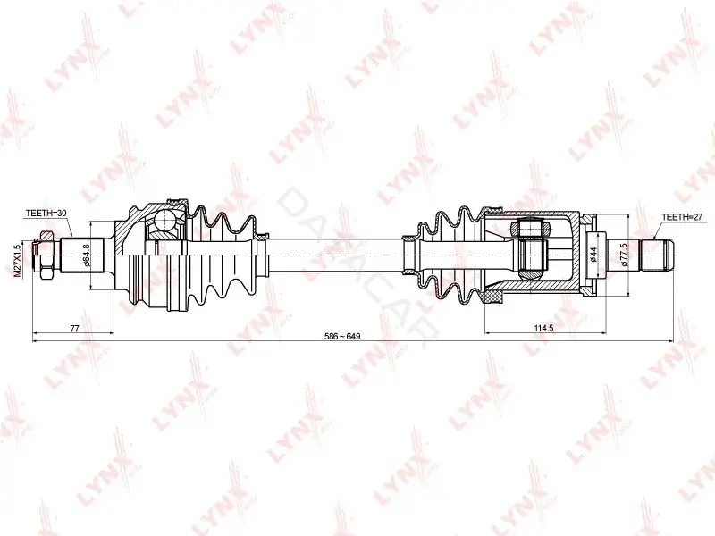 Приводной вал / Полуось LYNXAUTO CD-1415