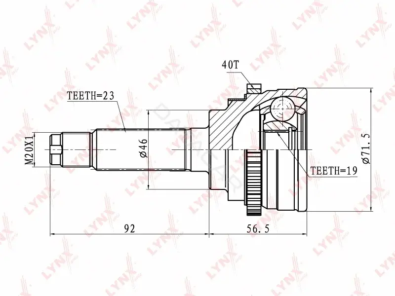Шрус LYNXAUTO CO-1812A