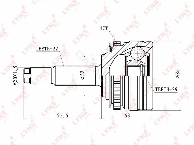 Шрус LYNXAUTO CO-1815A