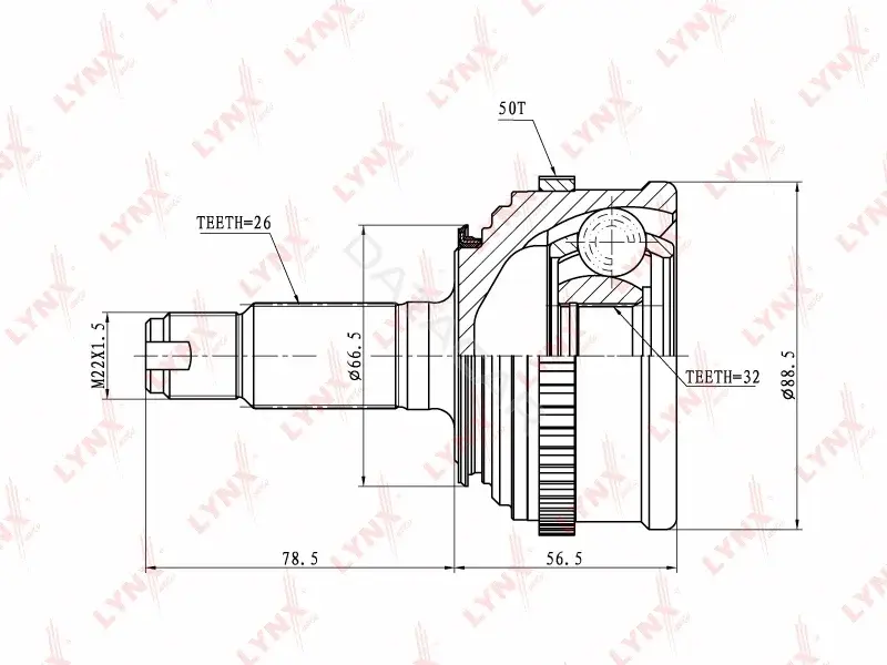 Шрус LYNXAUTO CO-3407A