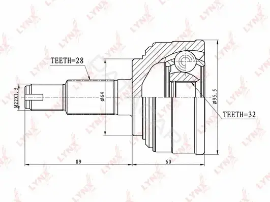 Шрус LYNXAUTO CO-3415
