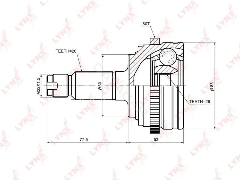 Шрус LYNXAUTO CO-3448A