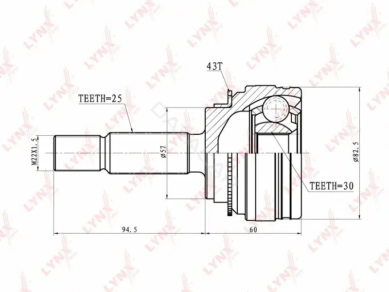 Шрус LYNXAUTO CO-3636A